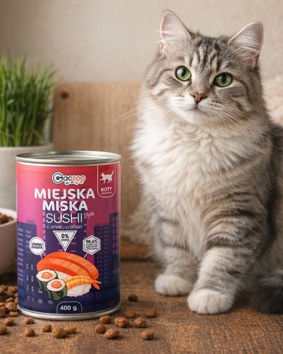 Gaczoo Miejska Miska Sushi z Rybą 400 g – bezzbożowa karma mokra dla kota