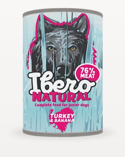 Ibero Complete Junior Turkey & Banana – Indyk z bananem – Low Grain 400 g